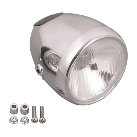Doss 5-3/4 Vintage Headlight In Chrome With 60mm Speedo Hole (87000)