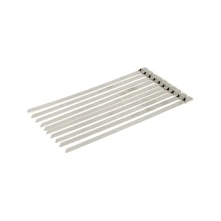 DOSS 8 Inch Long Exhaust Ties in Clear Stainless Finish For Up To 2 Inch Diameter Exhaust Pipes (SZT-08-200)