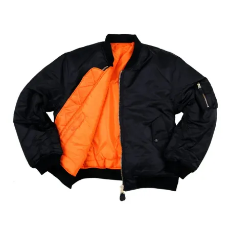 Army Surplus MA-1 Bomber Flight Jacket Black Size XL (1214011-XL)