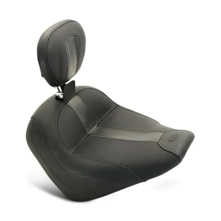 Mustang Standard Touring Solo Seat With Drivers Backrest For Indian 2016-2024 Scout Sixty & 2015-2024 Scout Models (79507)
