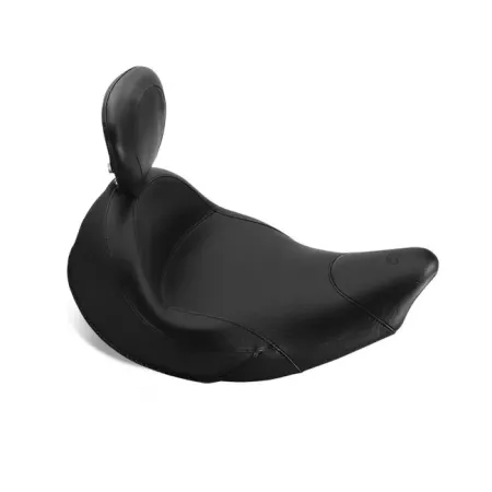 Mustang Wide Touring Solo Seat With Rider Backrest in Black For 2014-2025 Indian Chieftain, Chief Classic, Dark Horse, Roadmaster, Springfield & Vintage Models (79760)