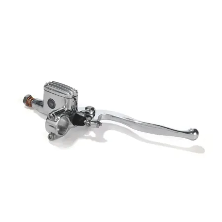 Kustom Tech Classic Handlebar Master Cylinder With Oil Level Glass Inspection 14mm TUV Approved In Polished Finish For 1 Inch Handlebars (20-643)