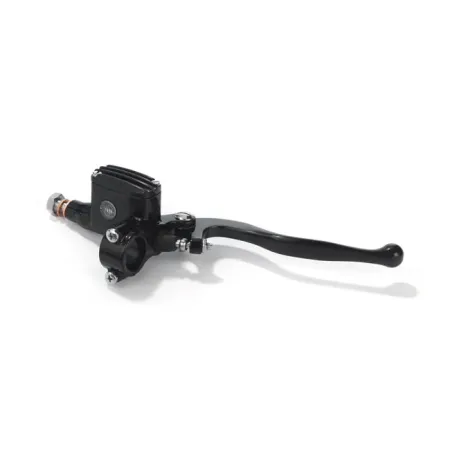 Kustom Tech Classic Handlebar Master Cylinder With Oil Level Glass Inspection 14mm TUV Approved In Black Finish For 1 Inch Handlebars (20-672)
