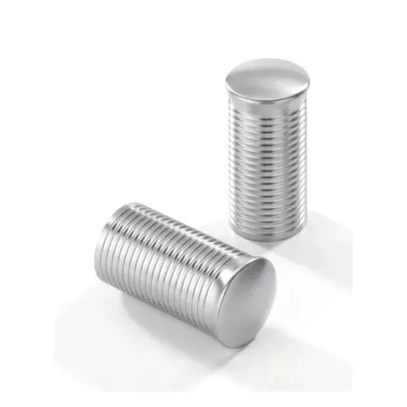 Kustom Tech FL Handlebar Ribbed Grip Ends in Satin Aluminium Finish For Kustom Tech FL Handlebar Grip Sets (06-411)