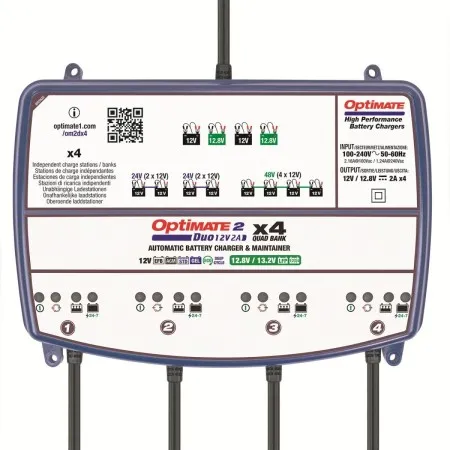 TecMate OptiMate 2 Duo 4-Banks Battery Charger (TM574)
