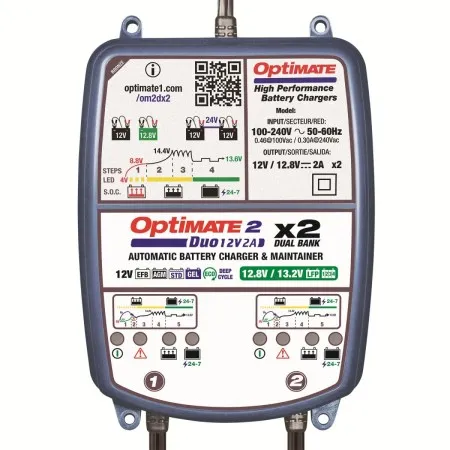 TecMate OptiMate 2 Duo x 2 Bank Battery Charger (TM570)