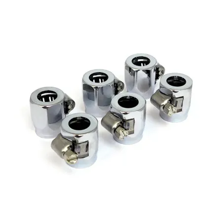 DOSS Econ-O-Fit Clamps in Chrome Finish For 5/16 Inch To 3/8 Inch Fuel/Oil Hose (6 Pack) (70-023C)