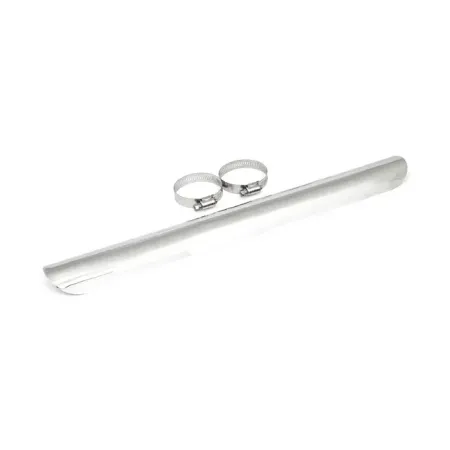 DOSS 18 Inch Long Smooth Heat Shield in Chrome Finish For 1-3/4 Inch Exhaust Pipes (76252B)
