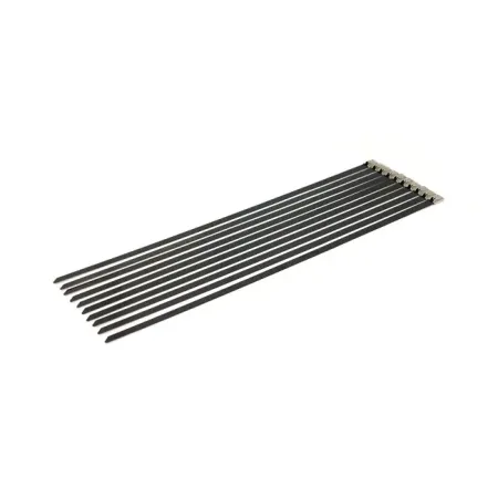 DOSS 14.25 Inch Long Exhaust Ties in Black Stainless Finish For Up To 4 Inch Diameter Exhaust Pipes (SZT-08-350-BLK)