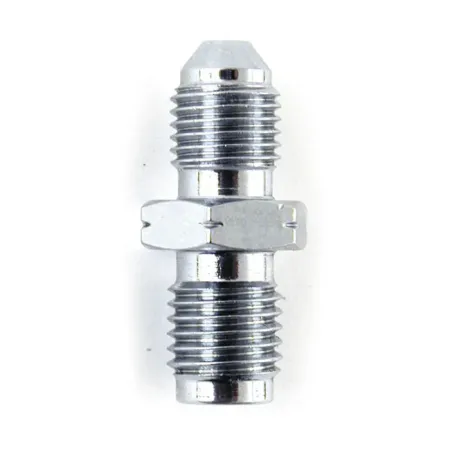 Goodridge Adapter Fitting in Stainless Steel Finish For M10-1.25 Inverted Flare To Male 3/8-24 AN-3 Hose End (306-03-32C)