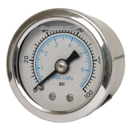 Marshall 0-100 PSI Oil Pressure Gauge White Dual Scale Face With Stainless Housing (WS00100-CLAM)