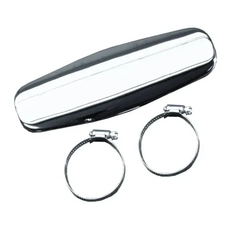 Paughco 9 Inch Oval Heat Shield in Chrome Finish For 1-3/4 Inch Exhaust Pipes (625)