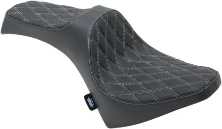Drag Specialties Predator III Double Diamond Silver Stitched Seat For Indian 2015-2024 Scout/Scout Sixty Models (0810-2120)