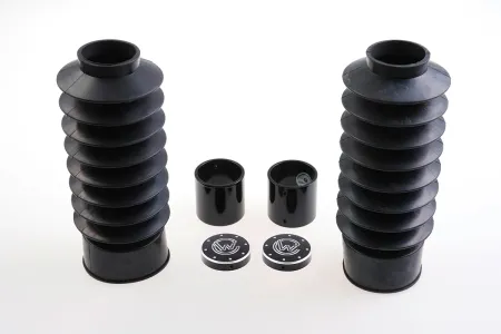 Cult Werk Short Version 6 Piece Fork Cover Kit With Fork Boots With Milling In Gloss Black For Indian 2019-2023 Scout Bobber Models (IN-SCO015)