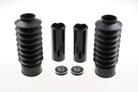 Cult Werk Long Version Fork Cover Kit With Milling In Gloss Black With Fork Boots For Indian 2019-2023 Scout Bobber Models (IN-SCO011)