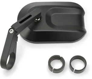 Daytona D-Mirror-14 Cave-2 Aluminium ABS Short Bar End Mirror In Black (80762)