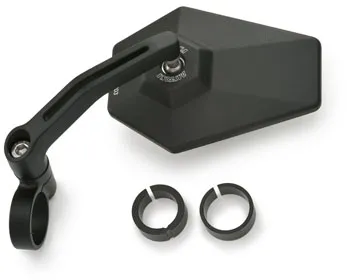 Daytona D-Mirror-4 Aluminium Hexagon Bar End Mirror In Black (89430)