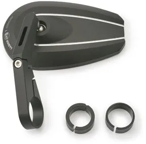 Daytona D-Mirror-6 Aluminium Short Type-U Bar End Mirror In Black (89722)