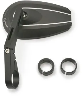 Daytona D-Mirror-6 Aluminium Long Type-U Bar End Mirror In Black (89723)