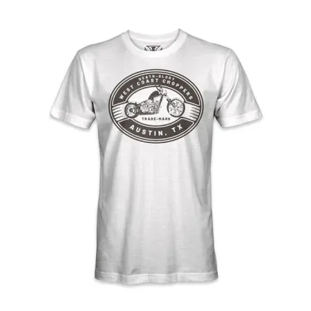 West Coast Choppers Death Glory Trade-mark T-shirt White Size XL (WCCTS132762WTXL)