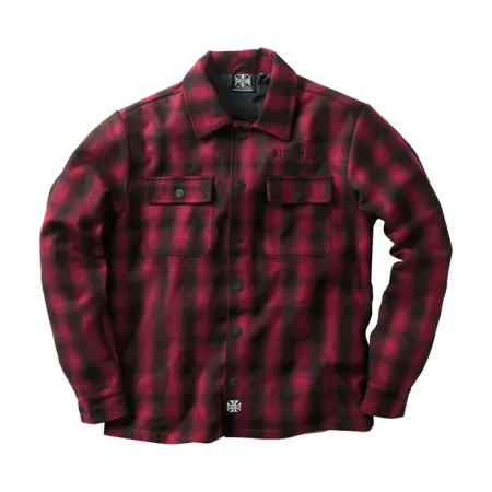 West Coast Choppers Wool Lined Plaidshirt Red/Black Size Large (WCCJS046RDL)