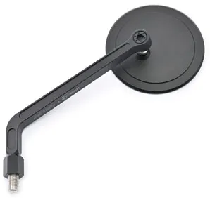 Daytona D-Mirror-21 Aluminium Round Left Side Flat Mirror In Black (80998)