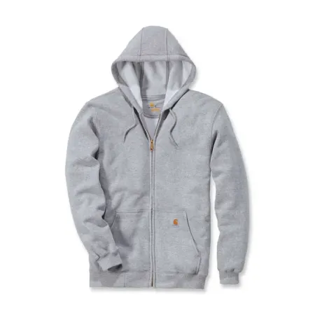 Carhartt Zip Hooded Sweatshirt Heather Grey Size Large (K122-HGYLREG)