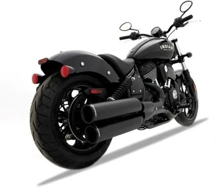 Rinehart 4 Inch Slip-On Mufflers In Black For Indian 2020-2024 Chief, Chieftain & Super Chief Models (500-1501)