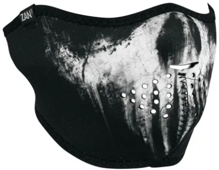 Zan Headgear Half Mask Neoprene Skull Ghost (WNFM409H)