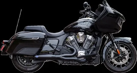 S&S Cycle 2-Into-1 Qualifier Exhaust System In Black For Indian 2020-2024 Challenger Models (550-1084)