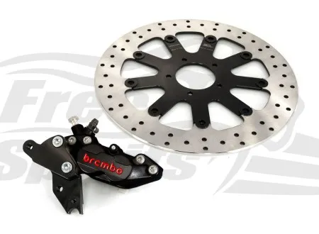Free Spirits Bolt-In Upgrade 4 Piston Black Caliper & Rotor Diameter 320mm Braking Kit For 2025-2026 Indian Scout 1250 Models (103805K)