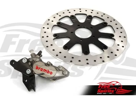 Free Spirits Bolt-In Upgrade 4 Piston Titanium Caliper & Rotor Diameter 320mm Braking Kit For 2025-2026 Indian Scout 1250 Models (103805T)