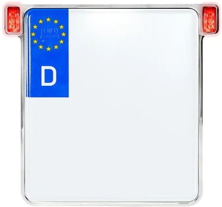 Heinz Bikes All In One 2.0 License Plate Holder In Chrome With Brake Light & Taillight (Germany 180mm x 200mm) (HBKZ2.0-OB-RL-C)