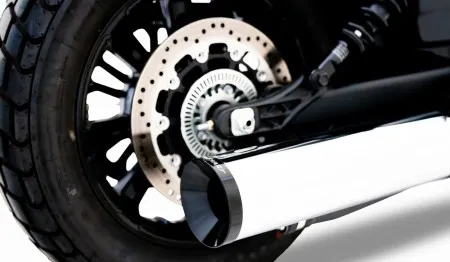 Rinehart 4.5 Inch Slip On Muffler In Chrome With Black End Cap Indian 2025-2026 Scout 2 Into 1 Exhaust System (500-0506)