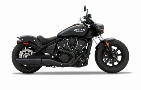 Rinehart 4.5 Inch Slip On Muffler In Black With Black End Cap Indian 2025-2026 Scout 2 Into 1 Exhaust System (500-0507)